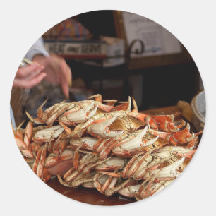 Blue Crab Feast Classic Round Sticker