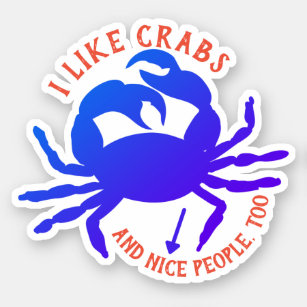 Blue crab funny crabby people personalized sticker