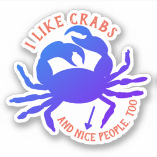 Blue crab funny crabby people personalized sticker
