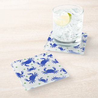 Blue Crab Glass Coaster