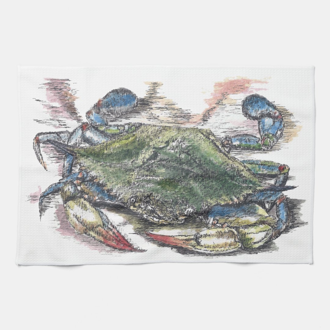 Blue Crab Kitchen Towel Zazzle