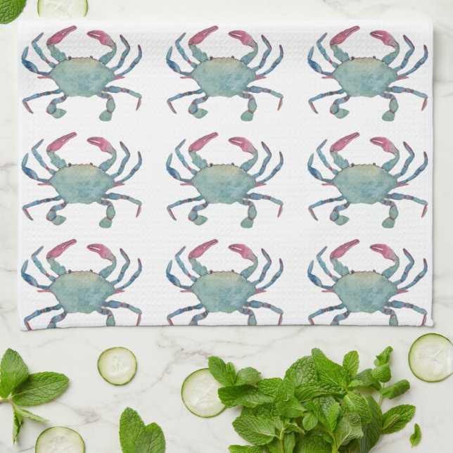 Blue Crab kitchen towel (Folded)