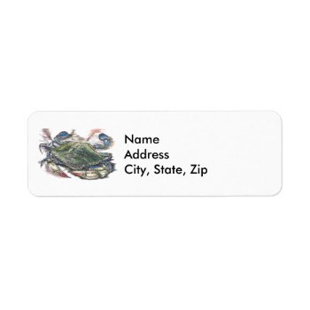 Blue Crab Label by Eclectic_Ramblings at Zazzle