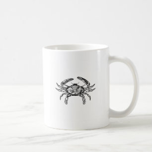 Blue Crab Logo (black and white) Coffee Mug