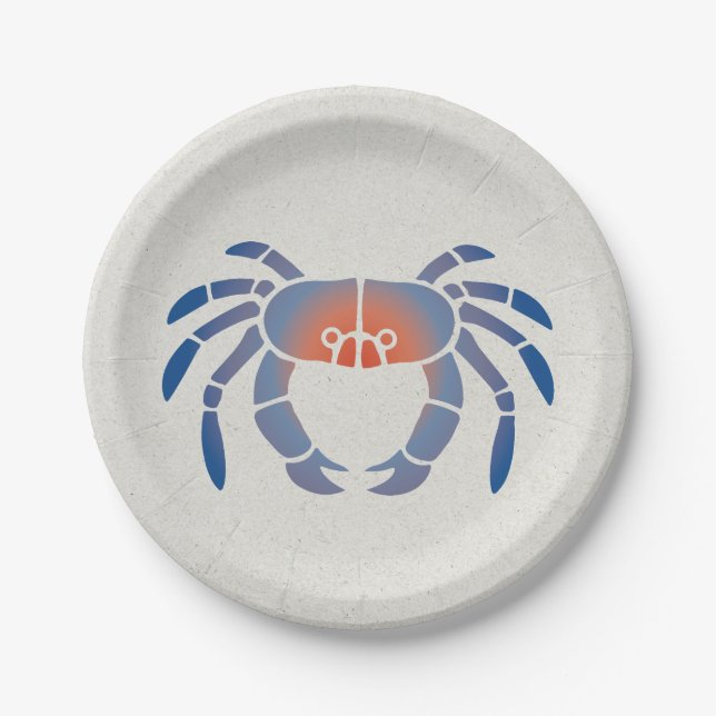 Blue Crab Logo Paper Plates (Front)