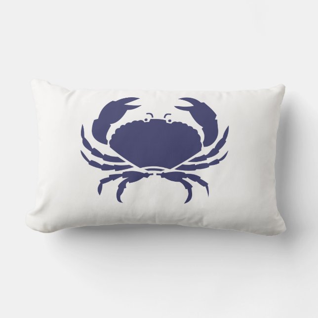 Blue Crab Lumbar Pillow (Front)