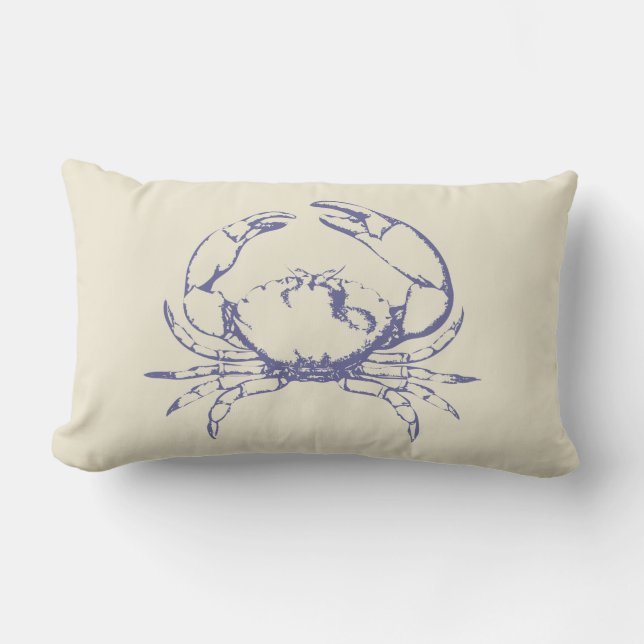 Blue Crab Lumbar Pillow (Front)
