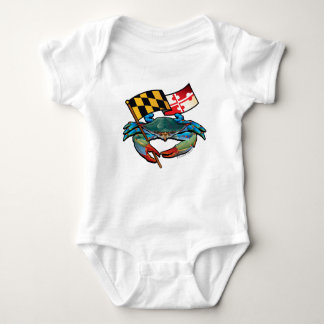 Blue Crab Maryland flag Baby Bodysuit
