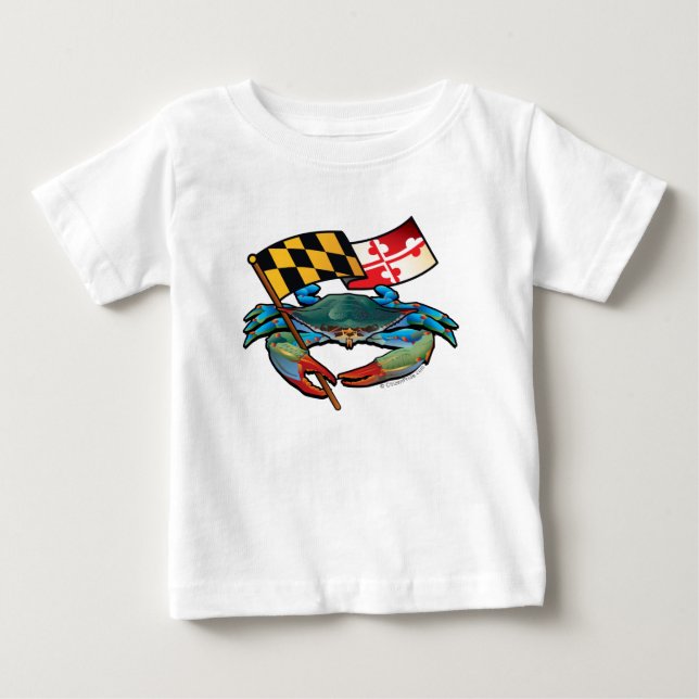 Blue Crab Maryland flag Baby T-Shirt (Front)