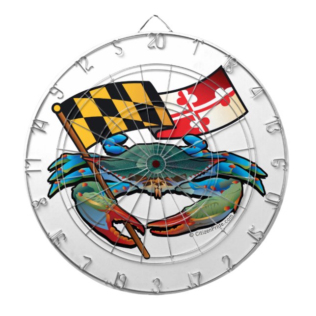 Blue Crab Maryland flag Dartboard (Front)