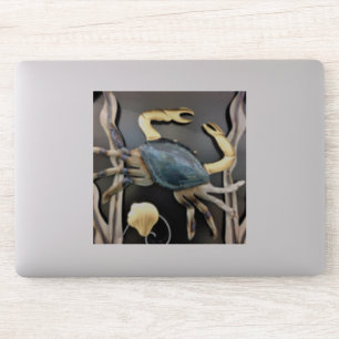 Blue Crab Metal Art Sticker