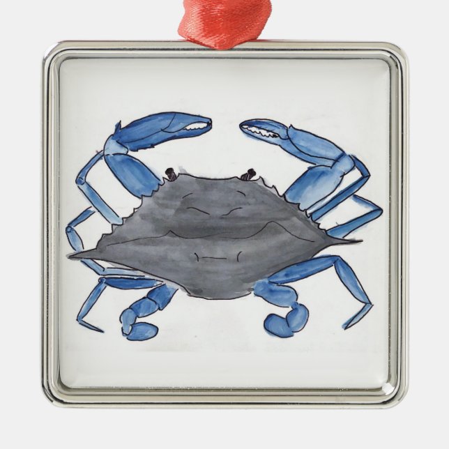 Blue Crab   Metal Ornament (Front)
