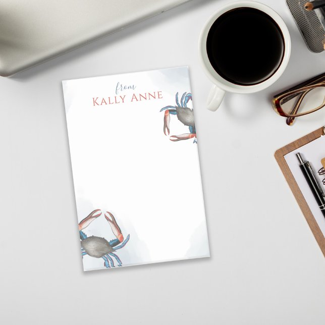 Blue Crab Nautical Personalized  Post-it Notes (Creator Uploaded)