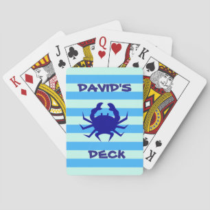 Blue Crab Nautical Theme Playing Cards