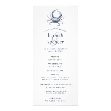 Blue Crab | Nautical Wedding Ceremony Program Blue Crab | Nautical Wedding Ceremony Program