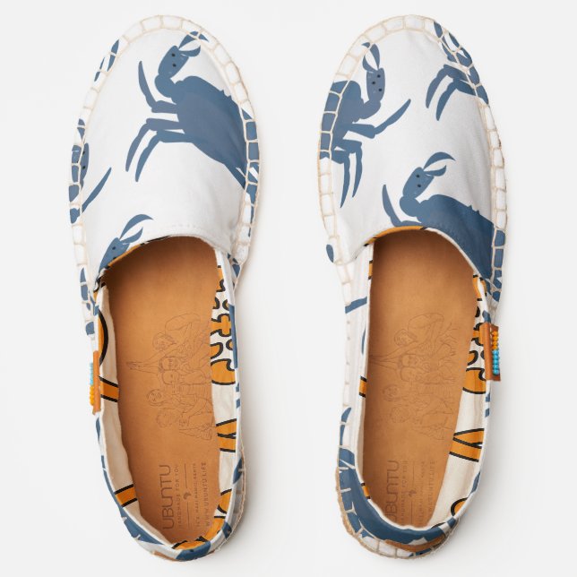 Blue Crab Ocean Beach Seashore Nautical Espadrilles (Front)