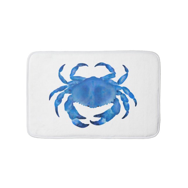Blue Crab Ocean pattern Bath Mat (Front)