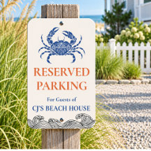 Blue Crab Ocean Waves Reserved Guest Parking