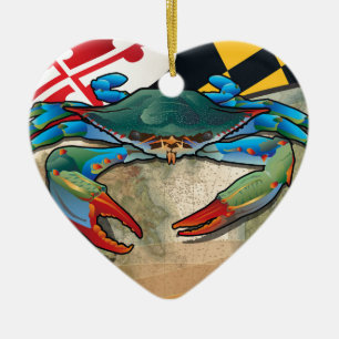 Blue Crab of Maryland Ceramic Ornament