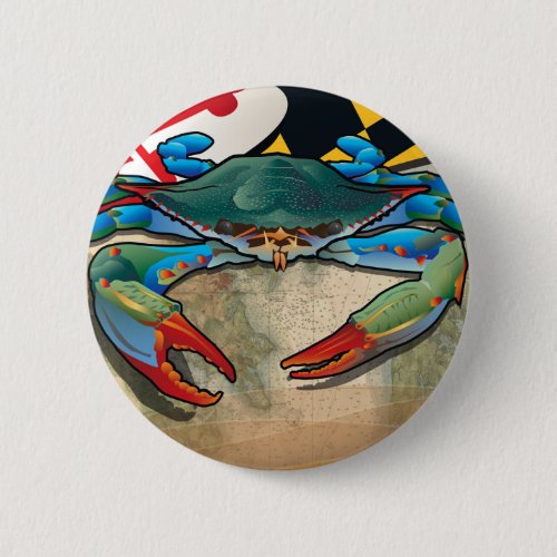 Blue Crab of Maryland Pinback Button