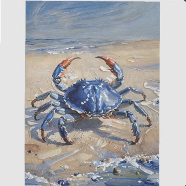 Blue Crab on Beach Tissue Paper (Creator Uploaded)