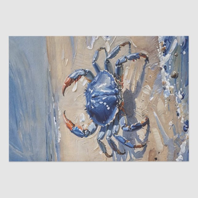 Blue Crab on Beach Tissue Paper (Front)