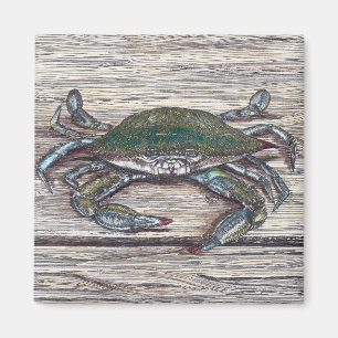 Blue Crab on Dock Magnet