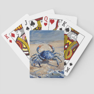 Blue Crab on The Beach Poker Cards
