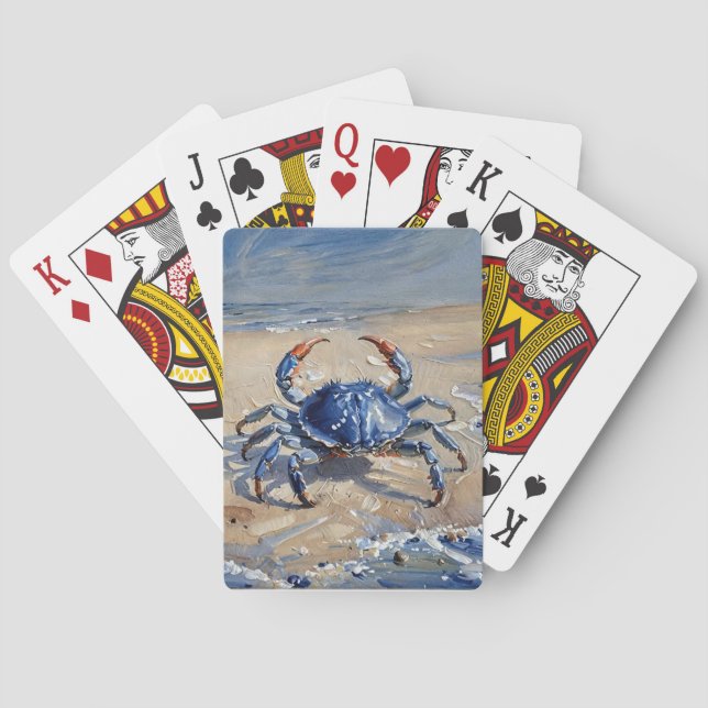 Blue Crab on The Beach Poker Cards (Back)