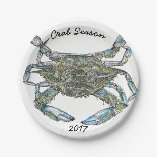 Blue Crab Paper Plates