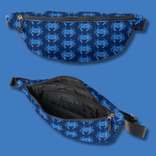 Blue Crab Pattern Fanny Pack