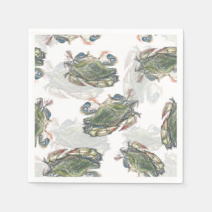 Blue Crab Pattern Napkins