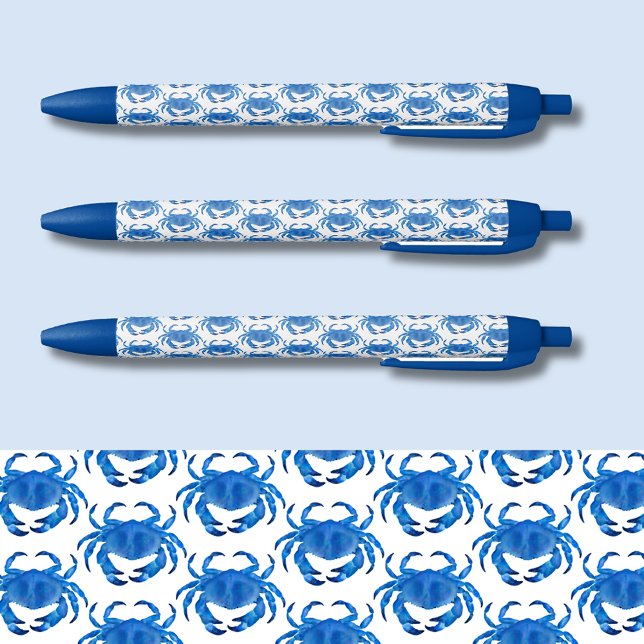Blue Crab pattern Pen (Blue crab coastal pattern pens.)