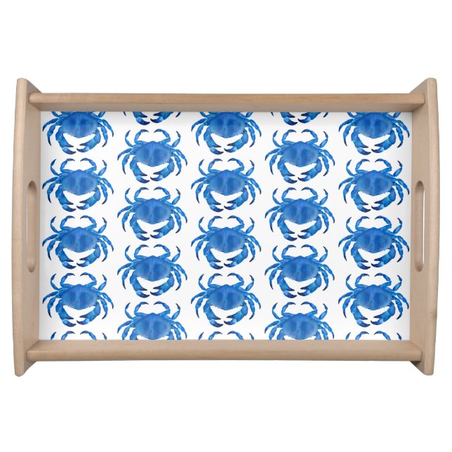 Blue Crab Pattern Serving Tray (Front)