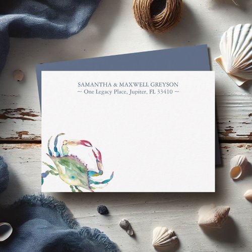 Blue Crab Personalized Stationery Note Card