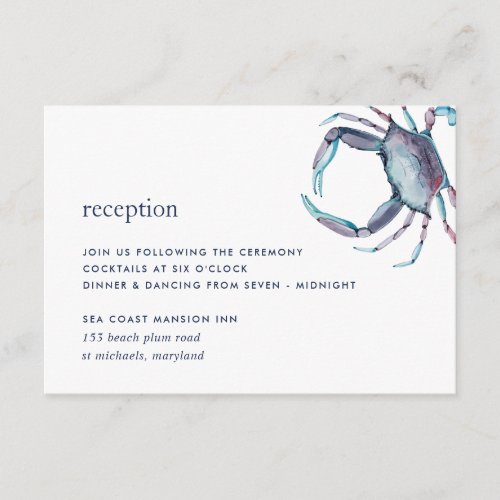 Blue Crab Reception Enclosure Card