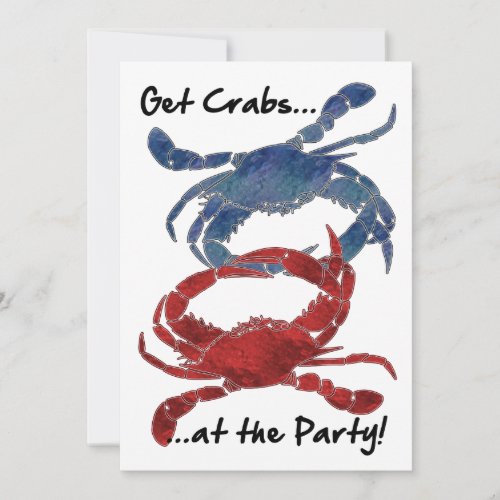 Blue Crab Red Crab Crab Feast Invites