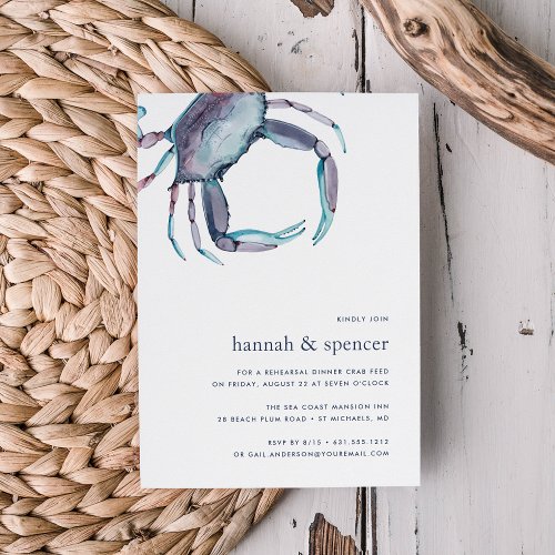 Blue Crab Rehearsal Dinner Invitation