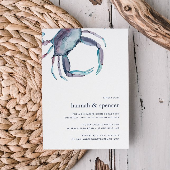 Blue Crab Rehearsal Dinner Invitation (Creator Uploaded)