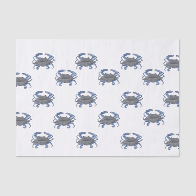 Blue Crab Repeating Tissue Paper (Front)