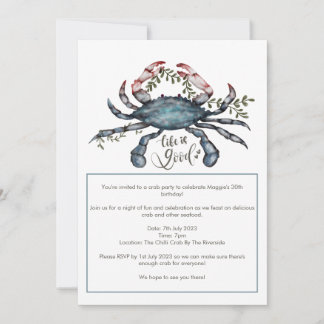 Blue Crab Seafood Boil Invitation