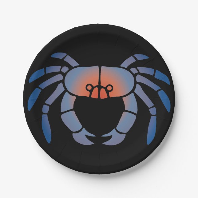 Blue Crab Seafood Feast Paper Plates (Front)