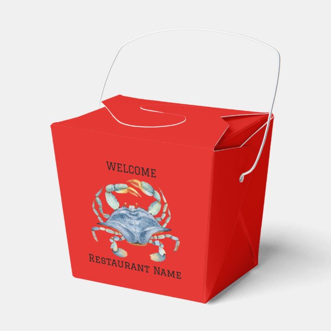 Blue crab seafood fresh market shop favor boxes (Front Side)