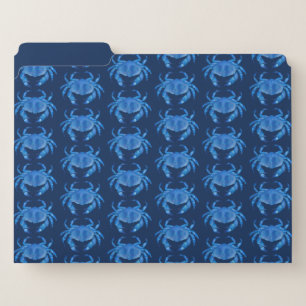 Blue Crab Seaside Ocean pattern File Folder