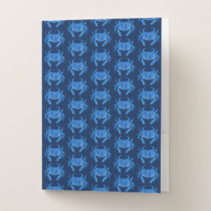 Blue Crab Seaside Ocean pattern Pocket Folder