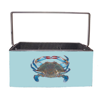 Blue Crab Stainless Steel Caddy