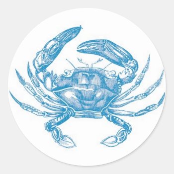 Blue Crab Sticker by designaline at Zazzle
