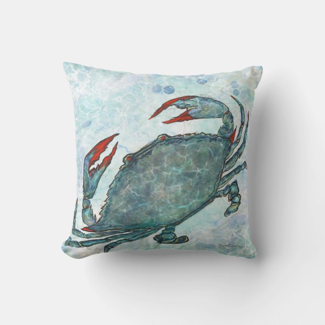 Blue Crab Throw Pillow (Front)