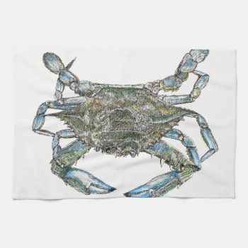 Blue Crab Towel by Eclectic_Ramblings at Zazzle