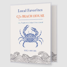 Blue Crab Vacation Rental Local Favorites Menu